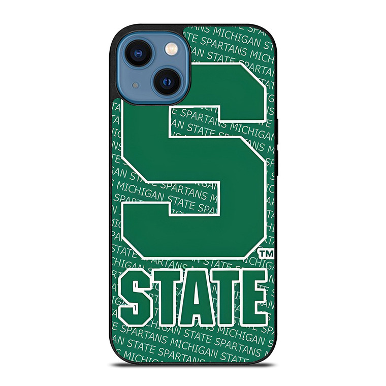 MICHIGAN STATE SPARTANS LOGO FOOTBALL EMBLEM iPhone 14 Case Cover