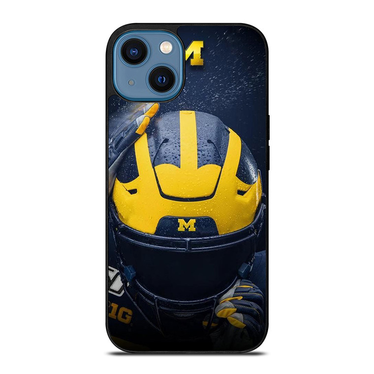 MICHIGAN WOLVERINES HELMET COLLEGE FOOTBALL TEAM iPhone 14 Case Cover
