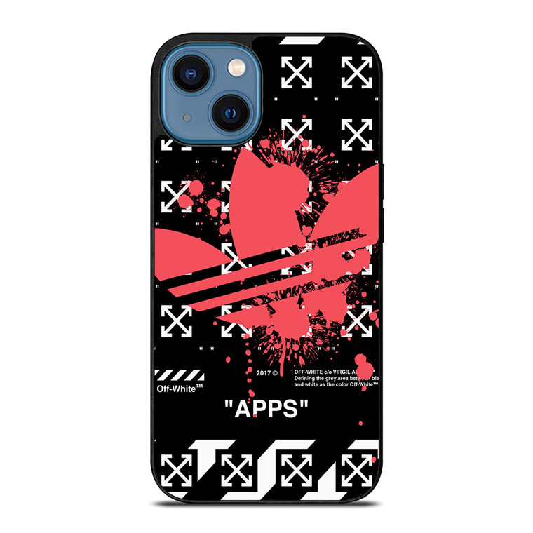 OFF WHITE X ADIDAS RED iPhone 14 Case Cover