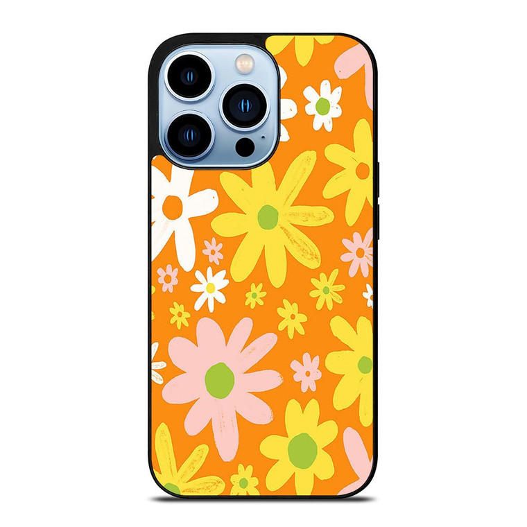 FLOWER POWER ORANGE PATTERN iPhone 13 Pro Max Case Cover