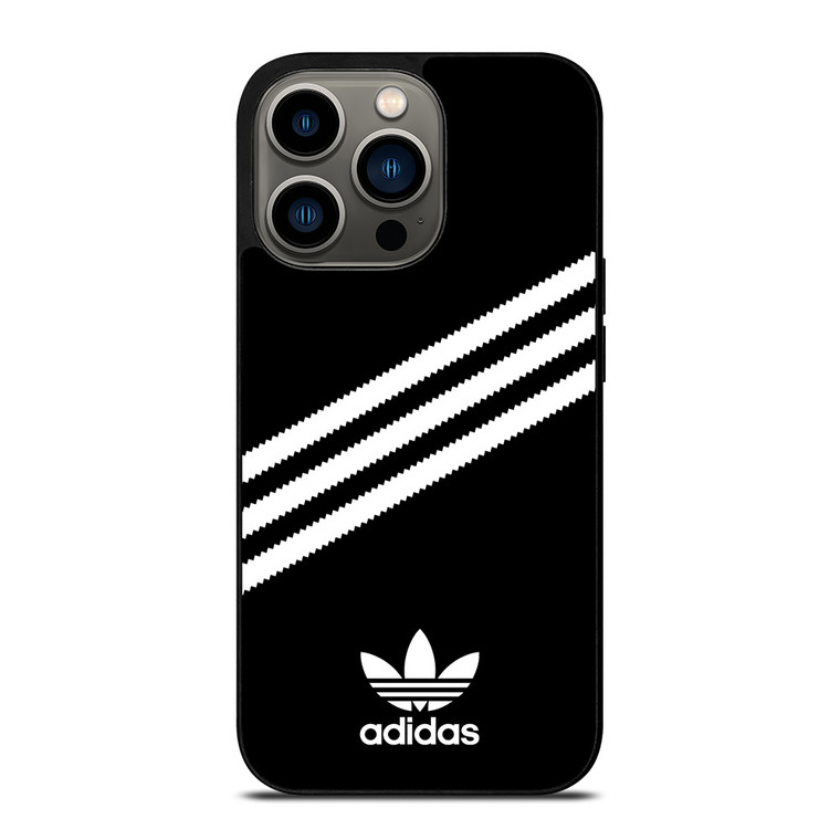 ADIDAS ORIGINALS STRIPES BLACK WHITE iPhone 13 Pro Case Cover