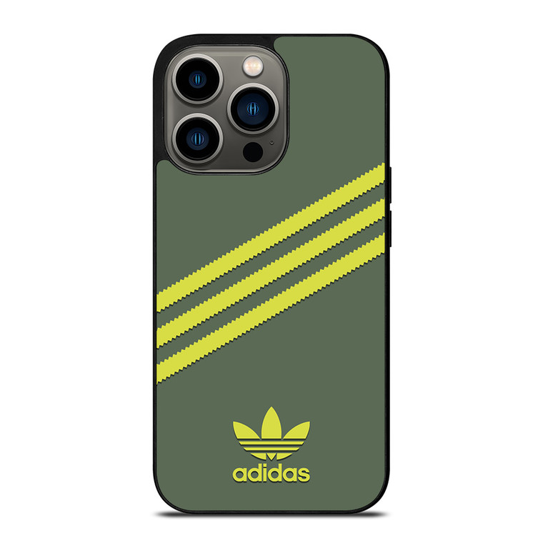 ADIDAS ORIGINALS STRIPES GREEN YELLOW iPhone 13 Pro Case Cover