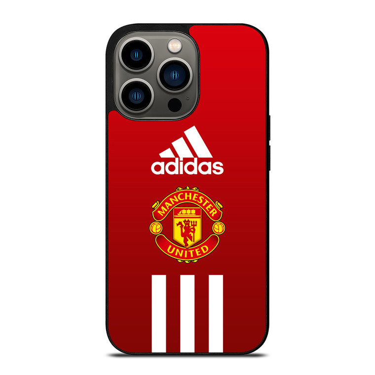 MANCHESTER UNITED FC ADIDAS STRIPES iPhone 13 Pro Case Cover