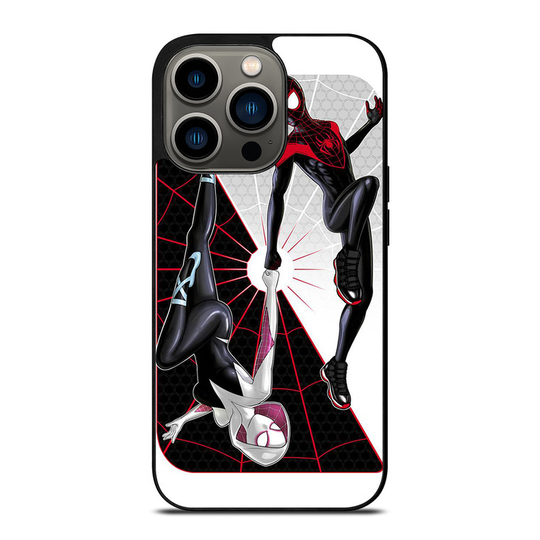 SPIDERMAN MILES MORALES SPIDER GWEN VERSE iPhone 13 Pro Case Cover