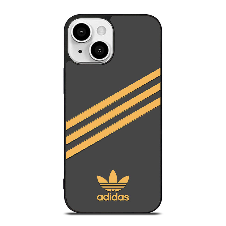 ADIDAS ORIGINALS STRIPES BLACK ORANGE iPhone 13 Mini Case Cover