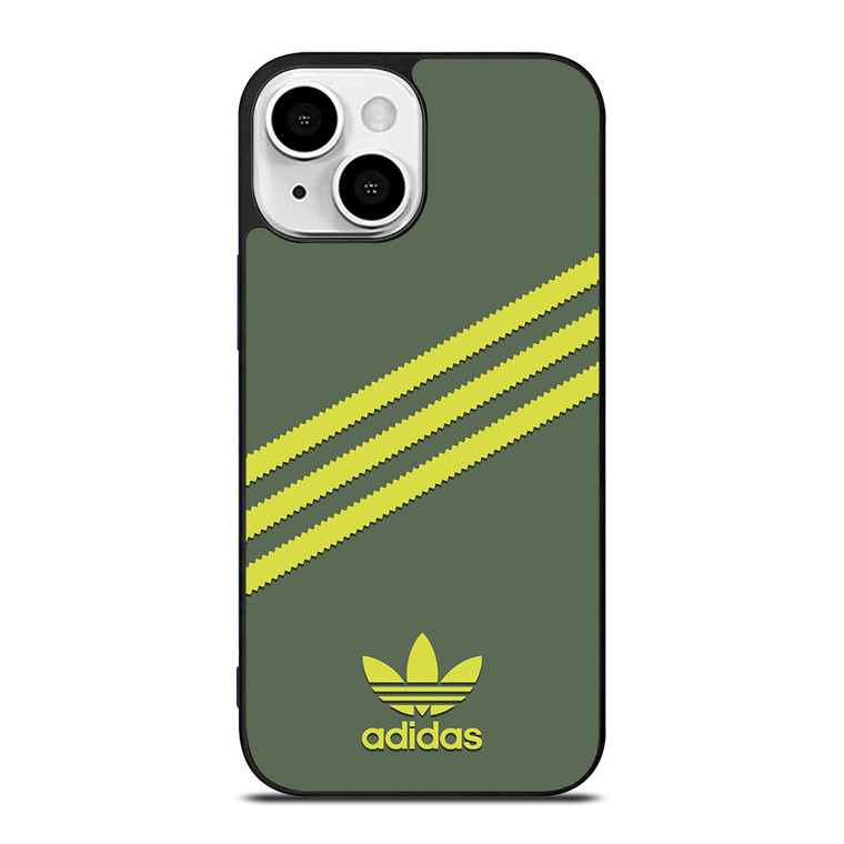 ADIDAS ORIGINALS STRIPES GREEN YELLOW iPhone 13 Mini Case Cover