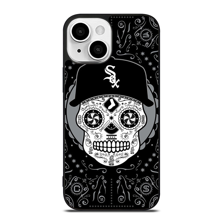 CHICAGO WHITE SOX LOGO SKULL ART iPhone 13 Mini Case Cover