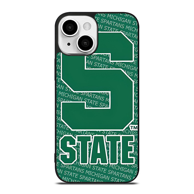 MICHIGAN STATE SPARTANS LOGO FOOTBALL EMBLEM iPhone 13 Mini Case Cover