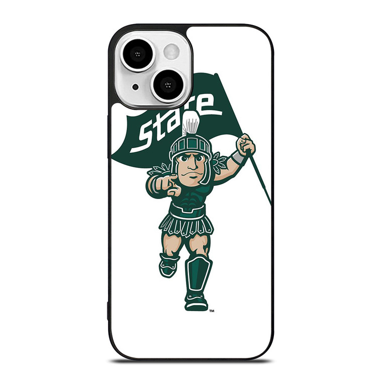 MICHIGAN STATE SPARTANS LOGO FOOTBALL MASCOT iPhone 13 Mini Case Cover