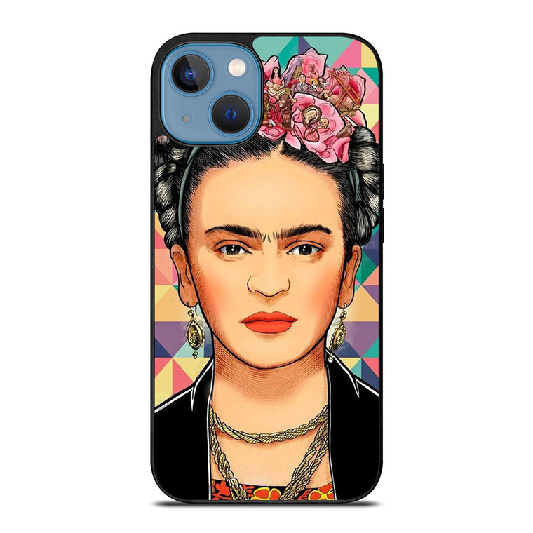 FRIDA KAHLO FACE COLORFUL ART iPhone 13 Case Cover