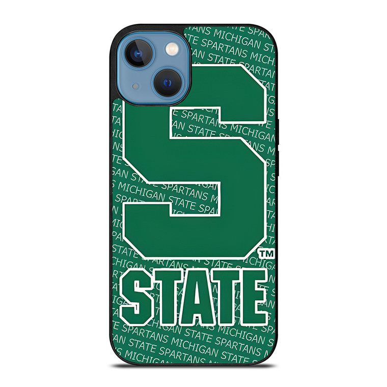 MICHIGAN STATE SPARTANS LOGO FOOTBALL EMBLEM iPhone 13 Case Cover
