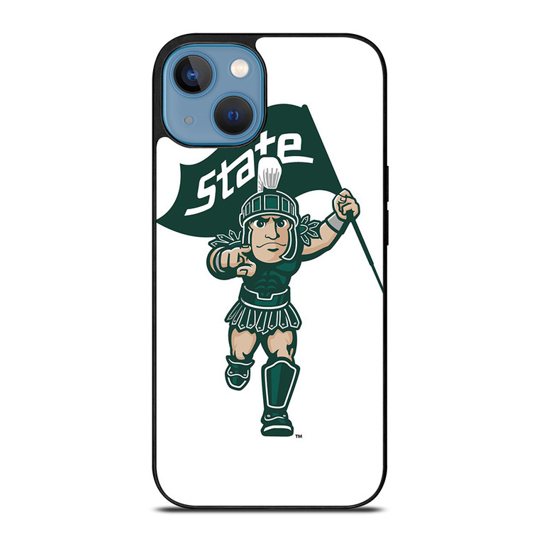 MICHIGAN STATE SPARTANS LOGO FOOTBALL MASCOT iPhone 13 Case Cover