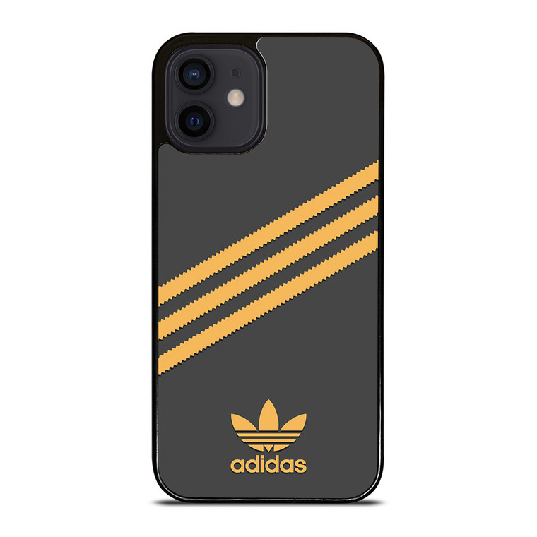 ADIDAS ORIGINALS STRIPES BLACK ORANGE iPhone 12 Mini Case Cover