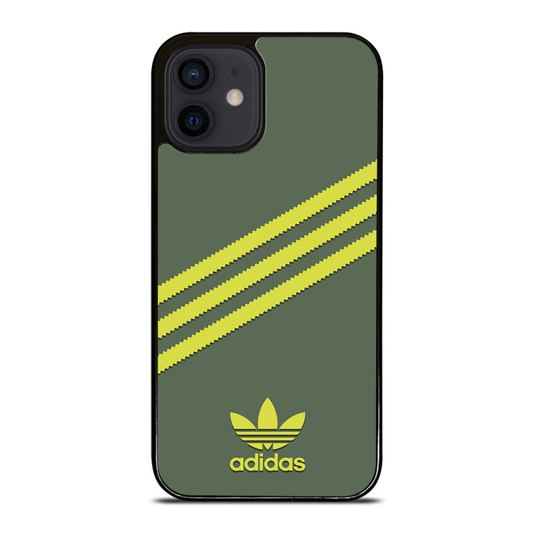 ADIDAS ORIGINALS STRIPES GREEN YELLOW iPhone 12 Mini Case Cover