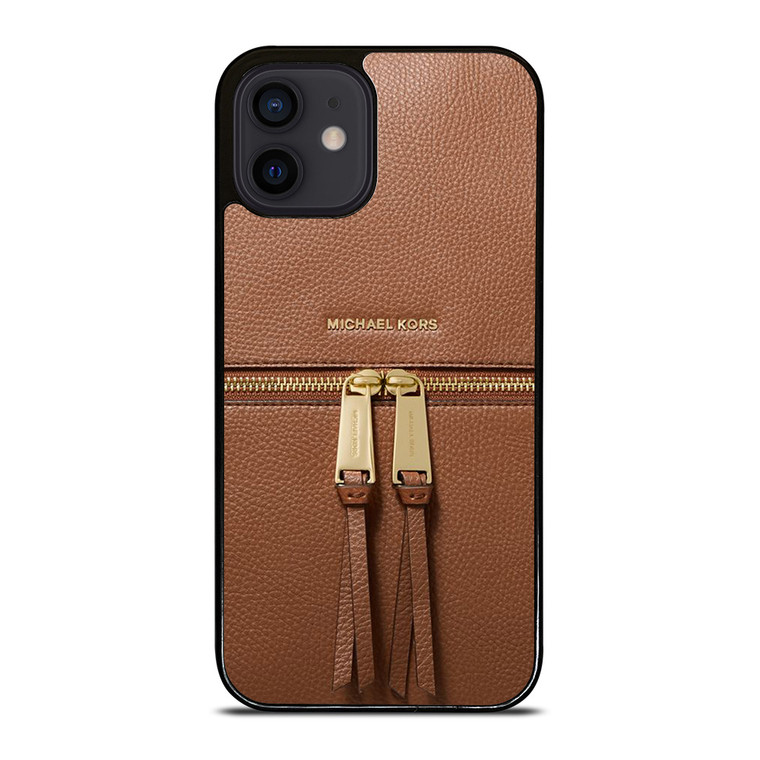 MICHAEL KORS MK LOGO BACKPACK BAG BROWN iPhone 12 Mini Case Cover