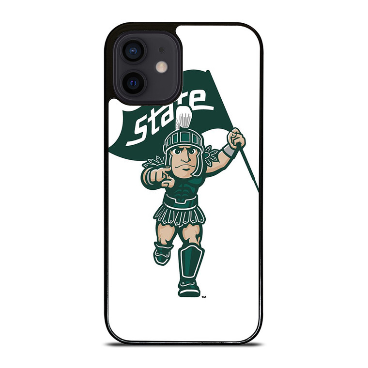 MICHIGAN STATE SPARTANS LOGO FOOTBALL MASCOT iPhone 12 Mini Case Cover