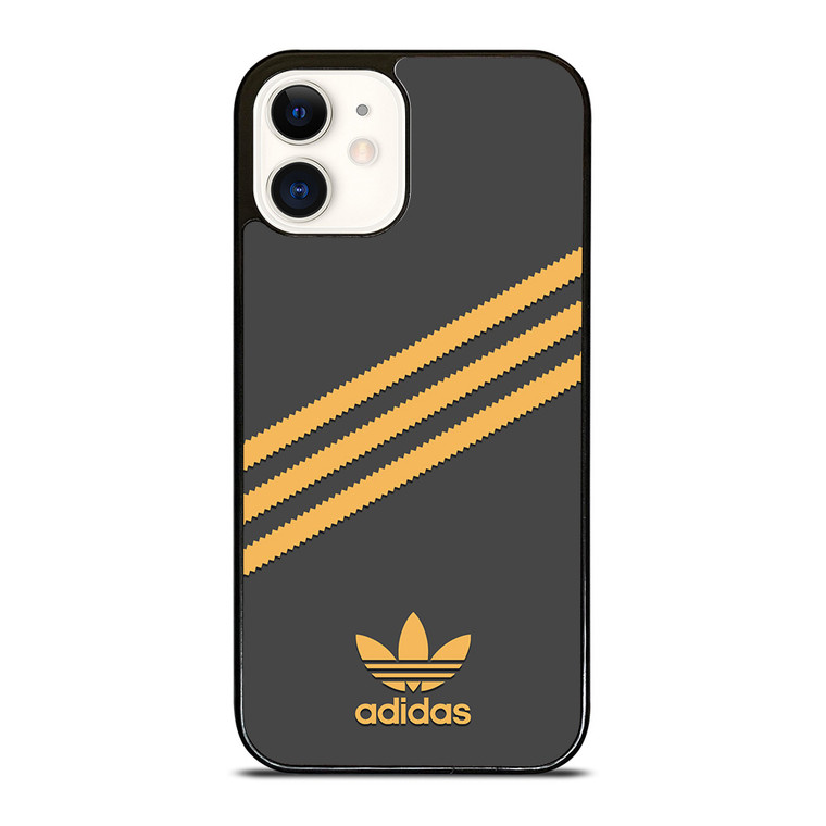 ADIDAS ORIGINALS STRIPES BLACK ORANGE iPhone 12 Case Cover