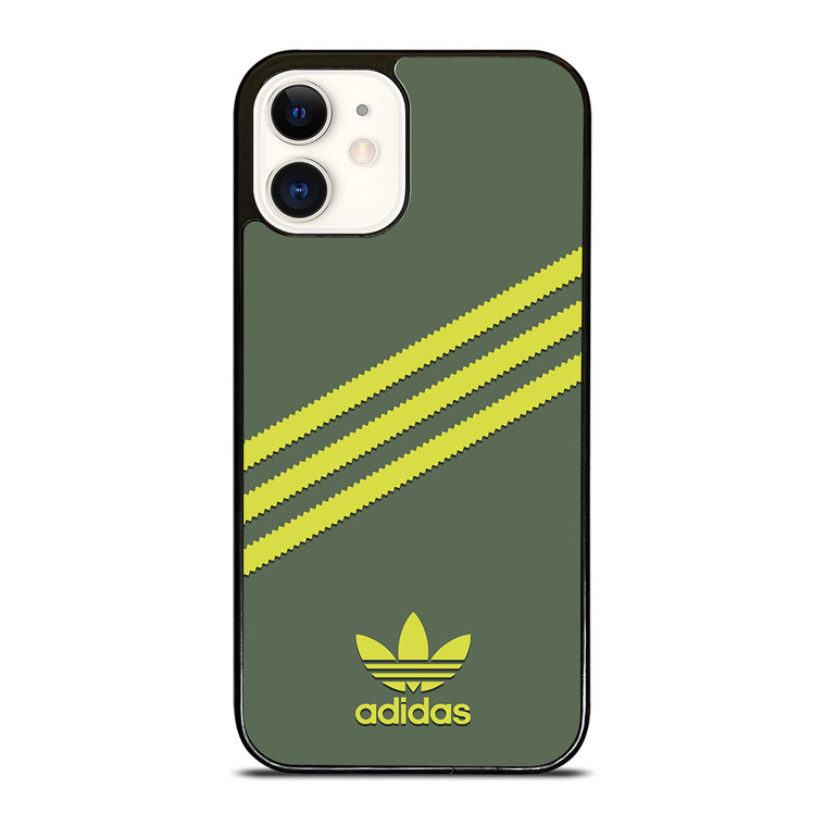 ADIDAS ORIGINALS STRIPES GREEN YELLOW iPhone 12 Case Cover