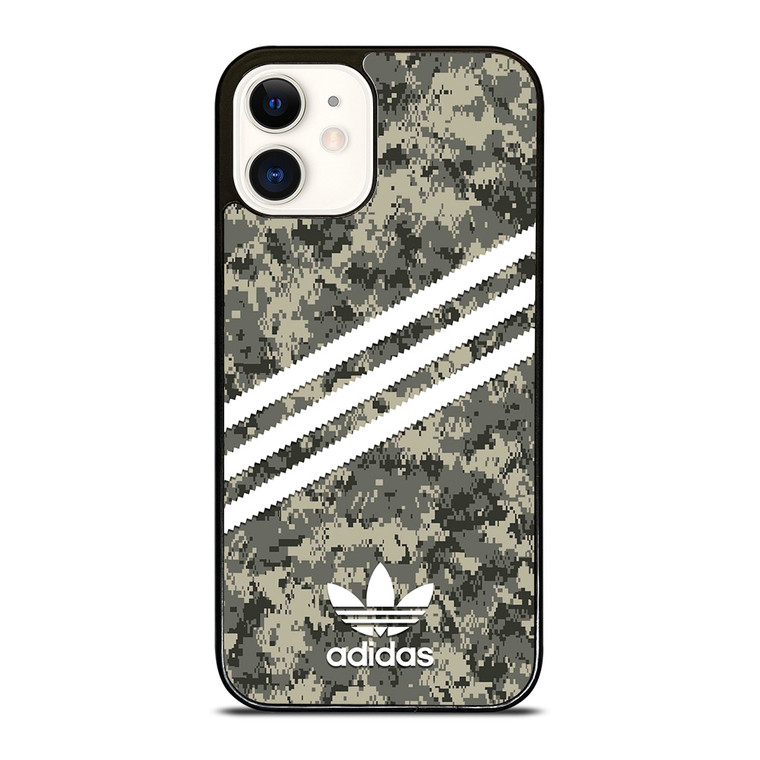 ADIDAS ORIGINALS STRIPES GREY CAMO iPhone 12 Case Cover