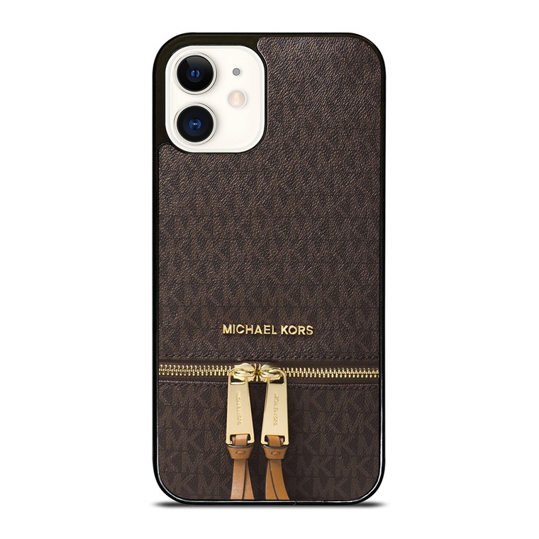 MICHAEL KORS MK LOGO BACKPACK BROWN BAG iPhone 12 Case Cover