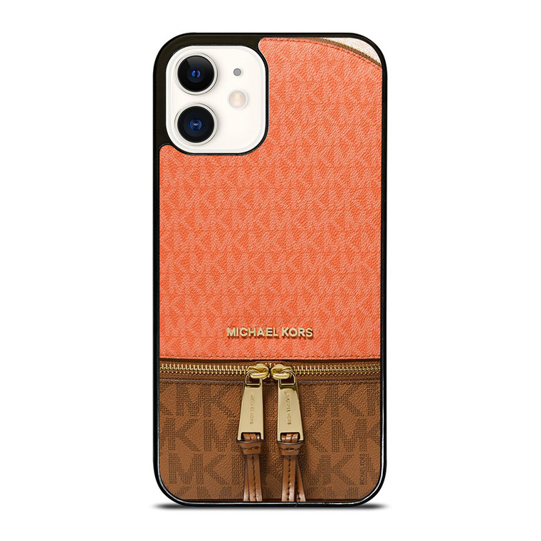 MICHAEL KORS MK LOGO BACKPACK ORANGE BAG iPhone 12 Case Cover