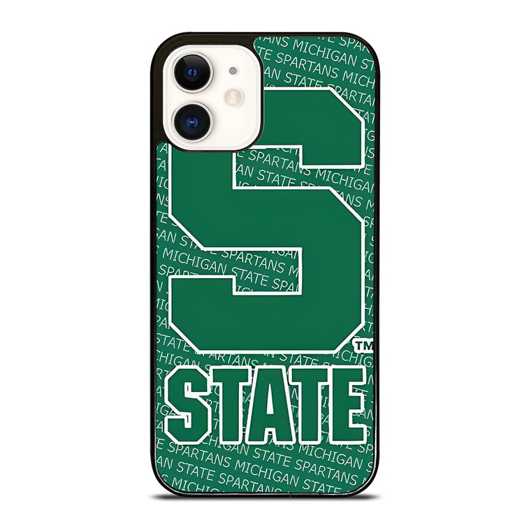 MICHIGAN STATE SPARTANS LOGO FOOTBALL EMBLEM iPhone 12 Case Cover