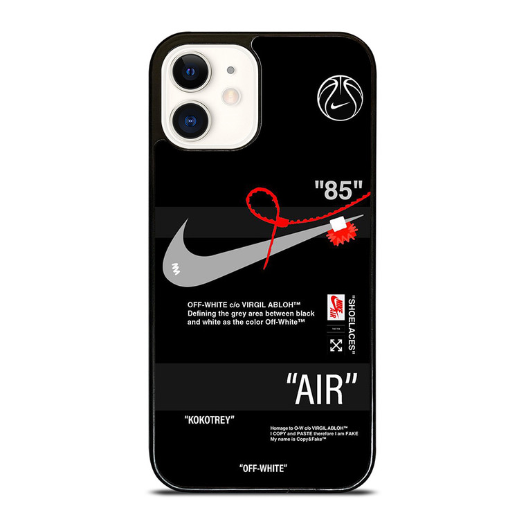 NIKE SHOES X OFF WHITE BLACK 85 iPhone 12 Case Cover