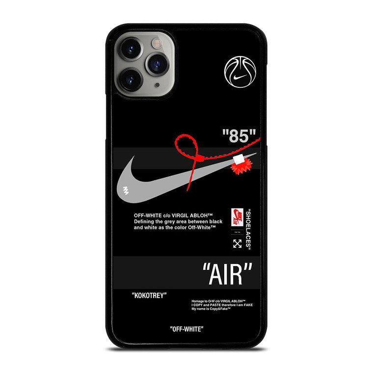 NIKE SHOES X OFF WHITE BLACK 85 iPhone 11 Pro Max Case Cover