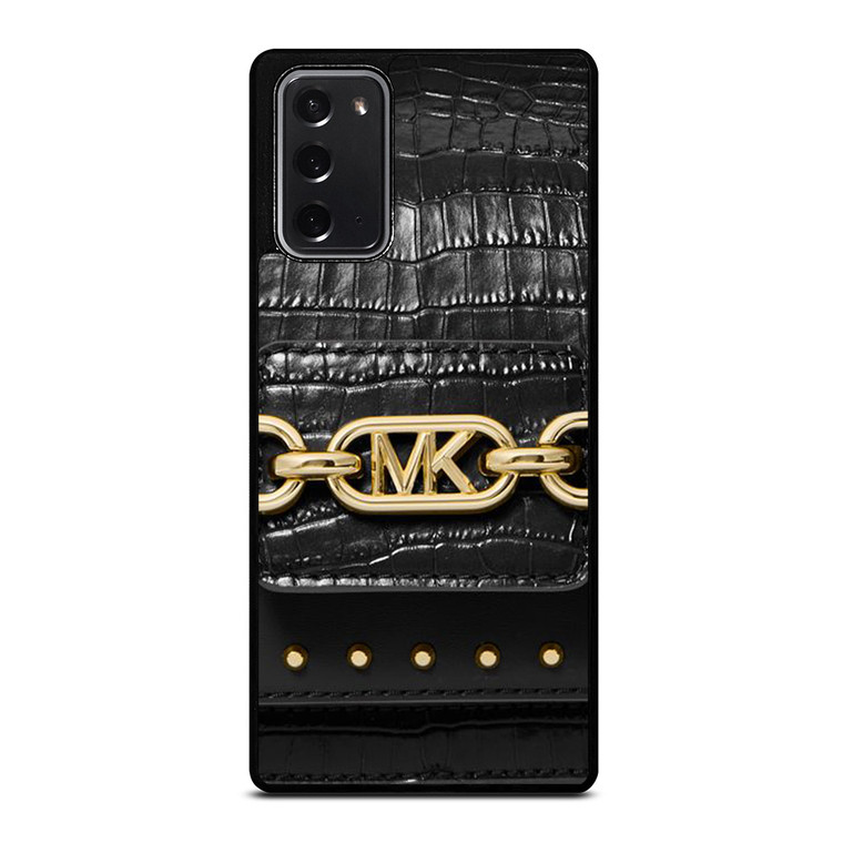MICHAEL KORS MK LOGO BLACK LEATHER HAND BAG Samsung Galaxy Note 20 Case Cover