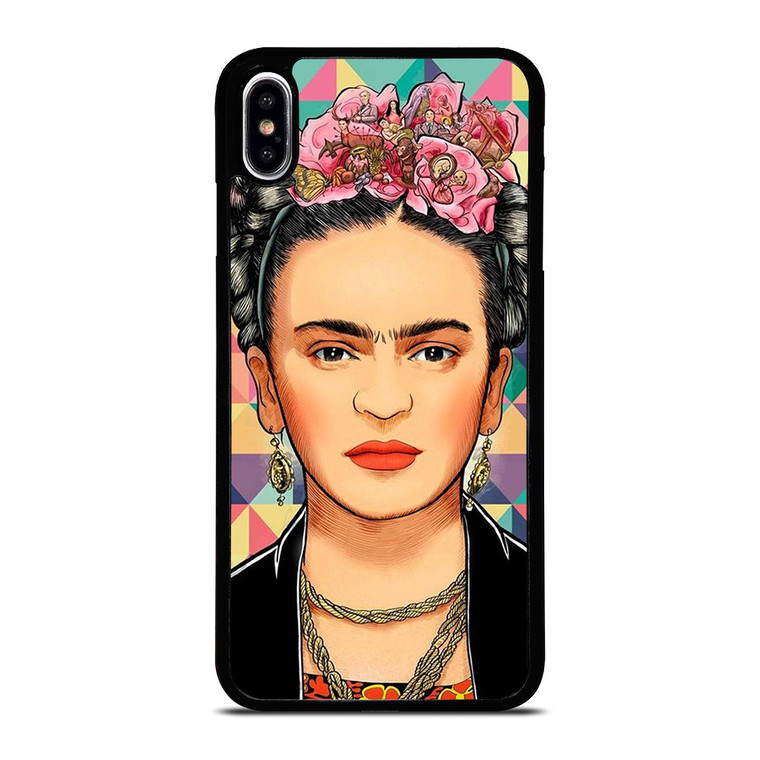 FRIDA KAHLO FACE COLORFUL ART iPhone XS Max Case Cover