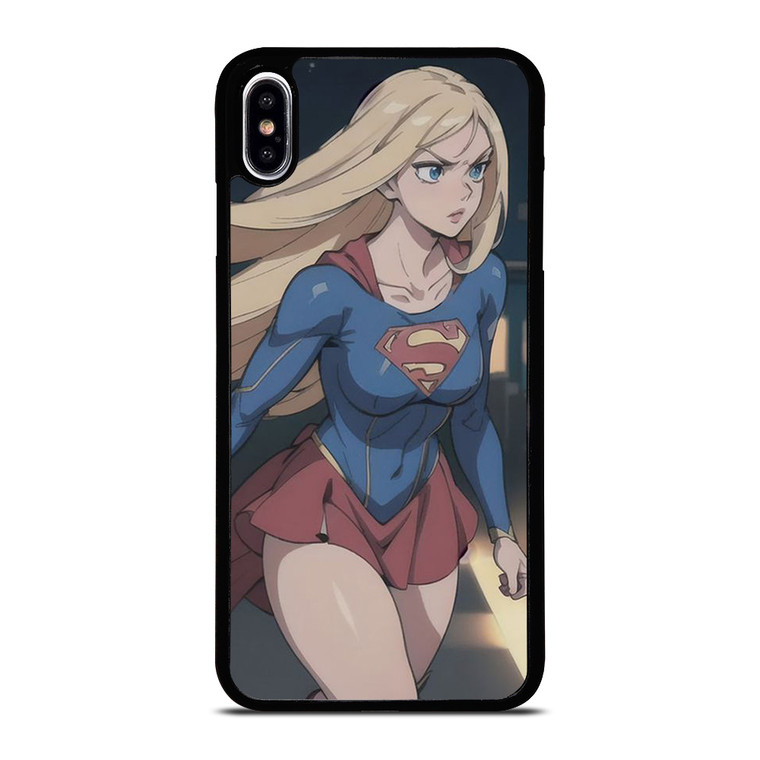 SUPER GIRL CARTOON MANGA ANIME iPhone XS Max Case Cover