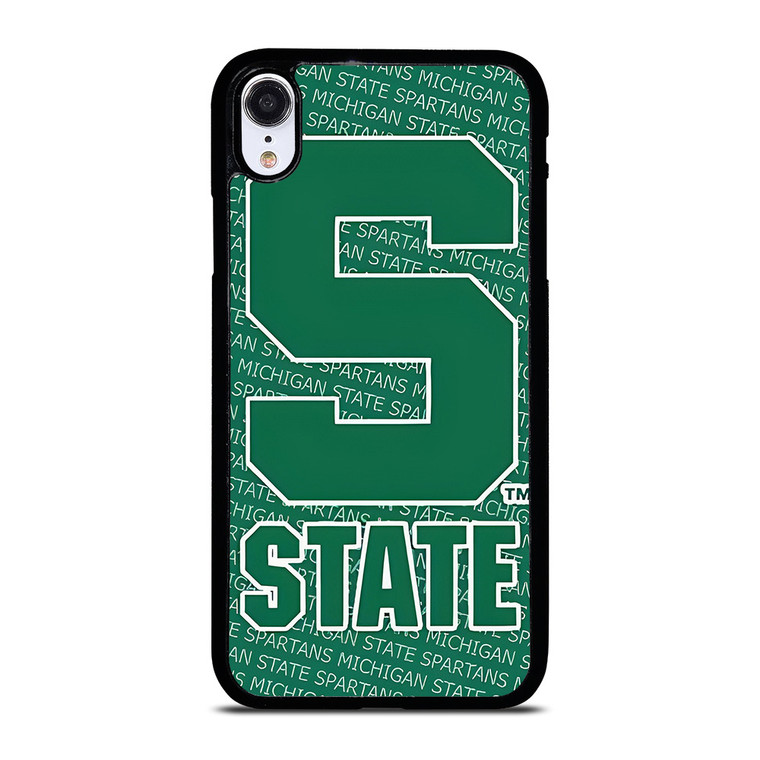 MICHIGAN STATE SPARTANS LOGO FOOTBALL EMBLEM iPhone XR Case Cover