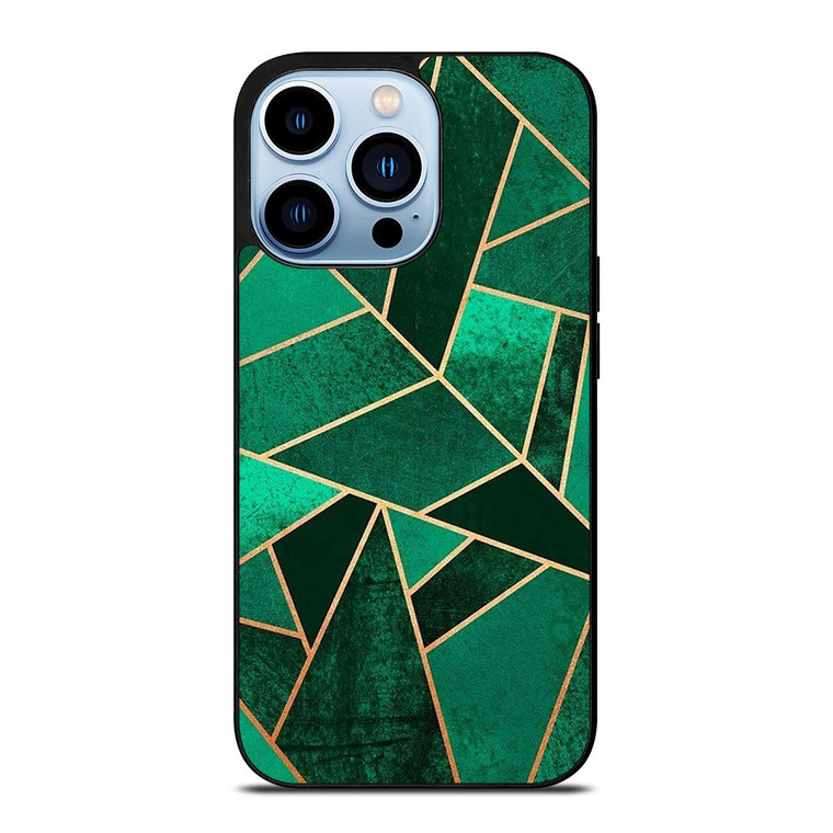 EMERALD AND COPPER GEOMETRIC PATTERN iPhone 13 Pro Max Case Cover