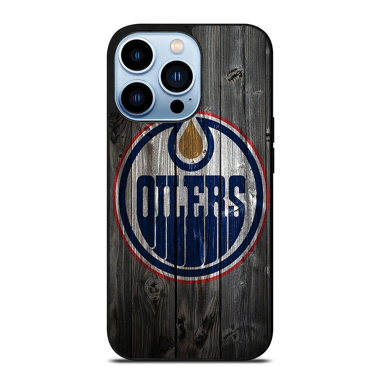 EDMONTON OILERS WOODEN LOGO iPhone 13 Pro Max Case Cover