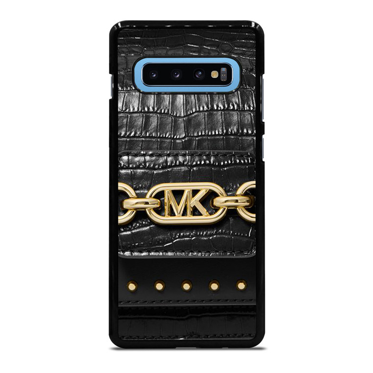 MICHAEL KORS MK LOGO BLACK LEATHER HAND BAG Samsung Galaxy S10 Plus Case Cover