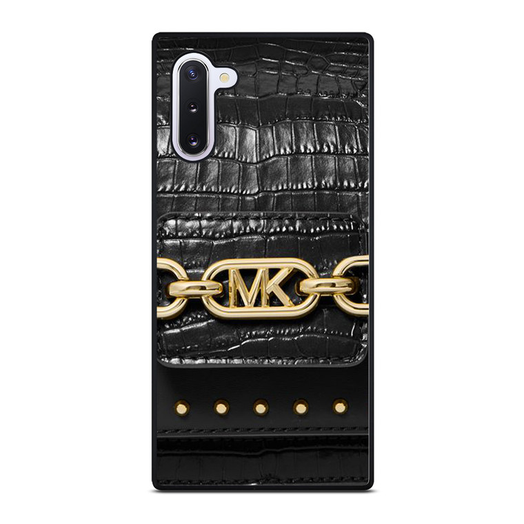 MICHAEL KORS MK LOGO BLACK LEATHER HAND BAG Samsung Galaxy Note 10 Case Cover