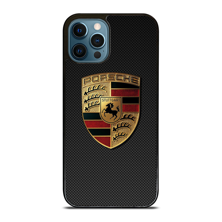 PORSCHE LOGO CARBON iPhone 12 Pro Max Case Cover
