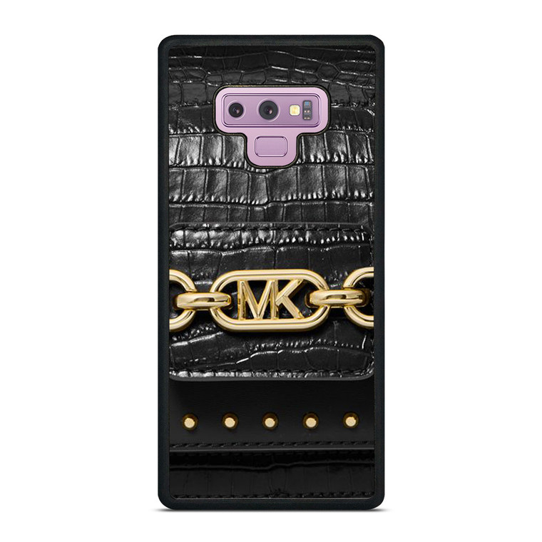MICHAEL KORS MK LOGO BLACK LEATHER HAND BAG Samsung Galaxy Note 9 Case Cover