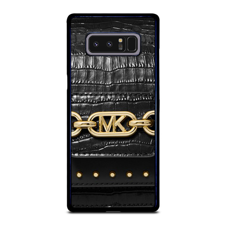 MICHAEL KORS MK LOGO BLACK LEATHER HAND BAG Samsung Galaxy Note 8 Case Cover