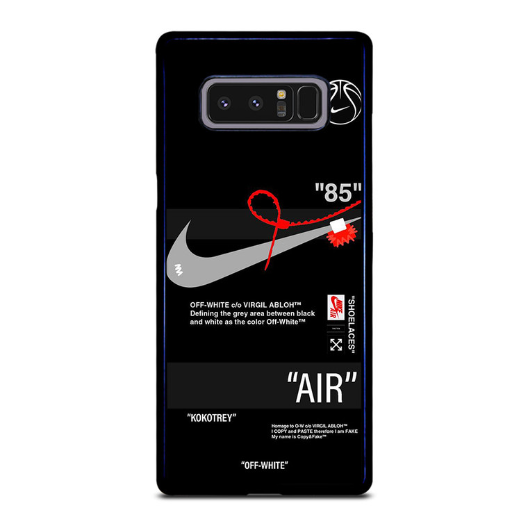 NIKE SHOES X OFF WHITE BLACK 85 Samsung Galaxy Note 8 Case Cover
