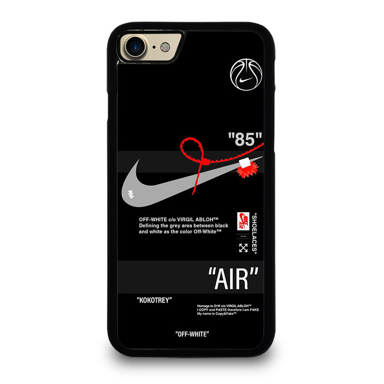NIKE SHOES X OFF WHITE BLACK 85 iPhone 7 / 8 Case Cover