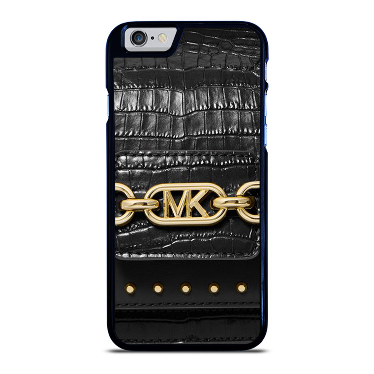 MICHAEL KORS MK LOGO BLACK LEATHER HAND BAG iPhone 6 / 6S Case Cover