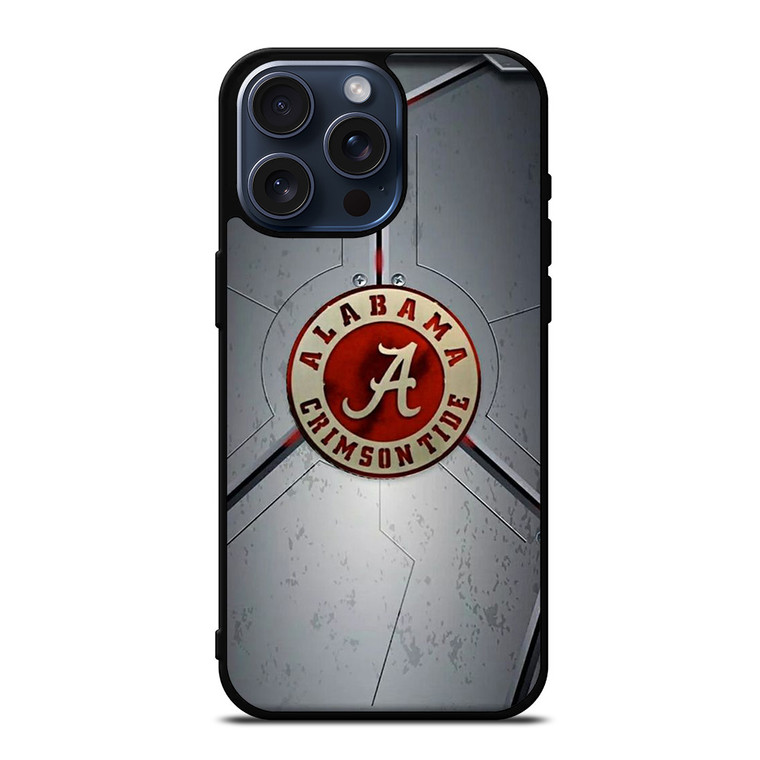 ALABAMA CRIMSON TIDE METAL LOGO iPhone 15 Pro Max Case Cover