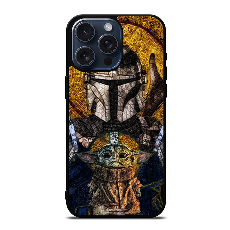 BABY YODA AND THE MANDALORIAN MOSAIC iPhone 15 Pro Max Case Cover