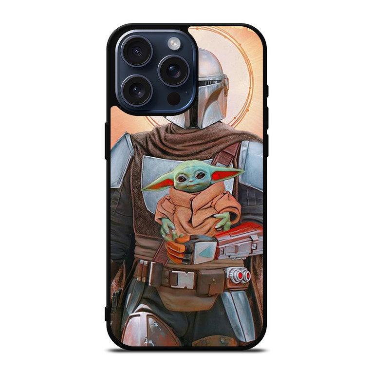 BABY YODA AND THE MANDALORIAN STAR WARS iPhone 15 Pro Max Case Cover