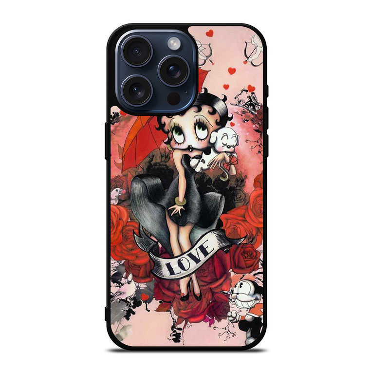 BETTY BOOP LOVE CARTOON iPhone 15 Pro Max Case Cover