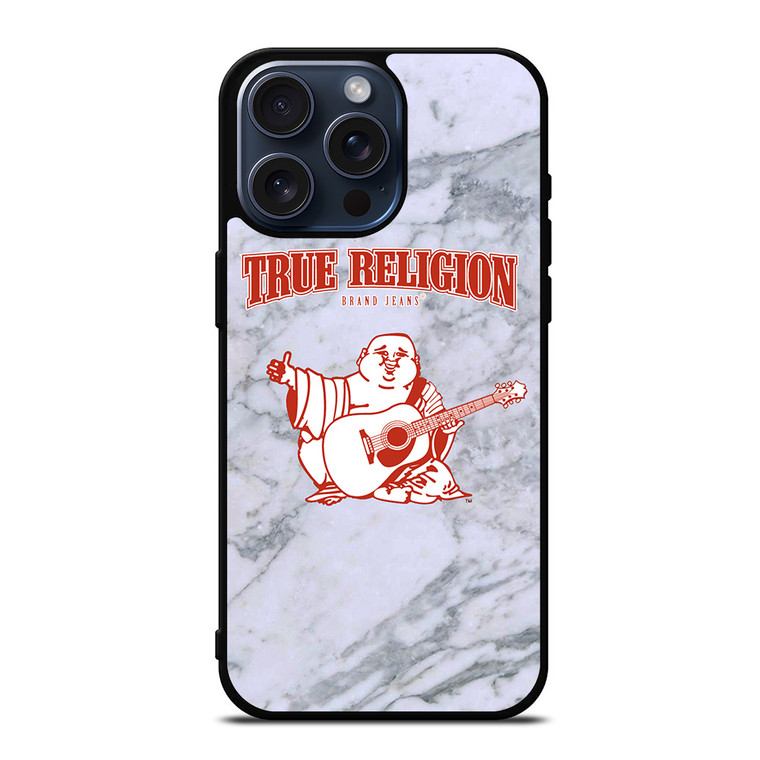 BIG BUDDHA TRUE RELIGION MARBLE iPhone 15 Pro Max Case Cover