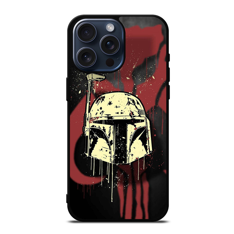 BOBA FETT HELMET STAR WARS ART iPhone 15 Pro Max Case Cover