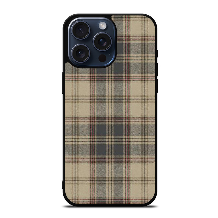 BROWN TARTAN PLAID PATTERN iPhone 15 Pro Max Case Cover