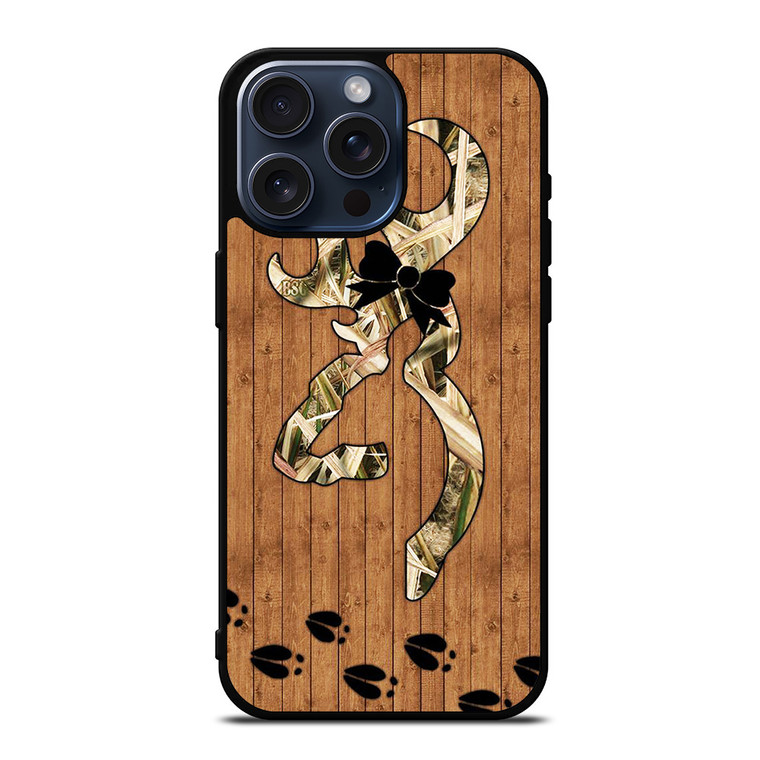 BROWNING WOODEN LOGO iPhone 15 Pro Max Case Cover